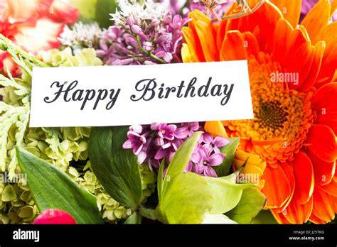 Carte joyeux anniversaire fleurs de printemps