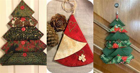 Sapin de Noël en cercles de tissu