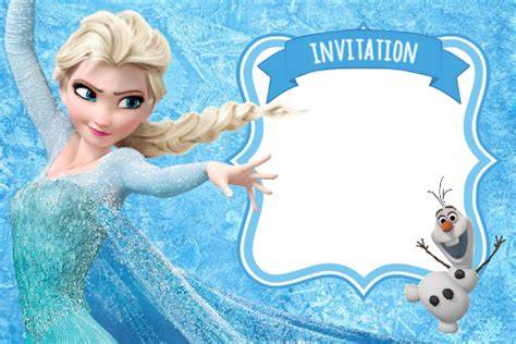Carte d'invitation La Reine des Neiges avec Elsa et Olaf