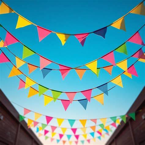 Guirlande fanion colorée décoration anniversaire