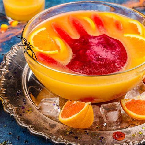 saladier punch rouge Halloween yeux litchi