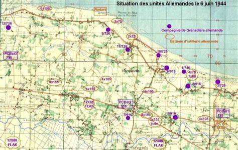 Carte des défenses allemandes à Port-en-Bessin