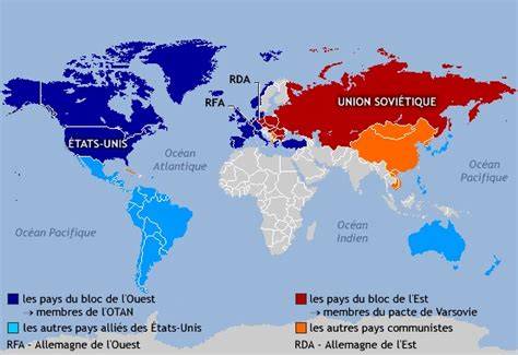 Carte mondiale des blocs pendant guerre froide