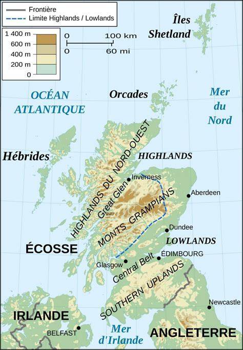 carte des Highlands et lieux clés