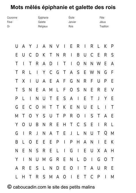 grille de mots mêlés Épiphanie enfants