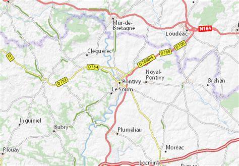 carte de Pontivy et ses environs