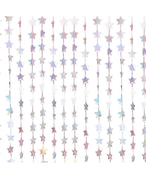 Rideau de guirlandes étoiles argentées