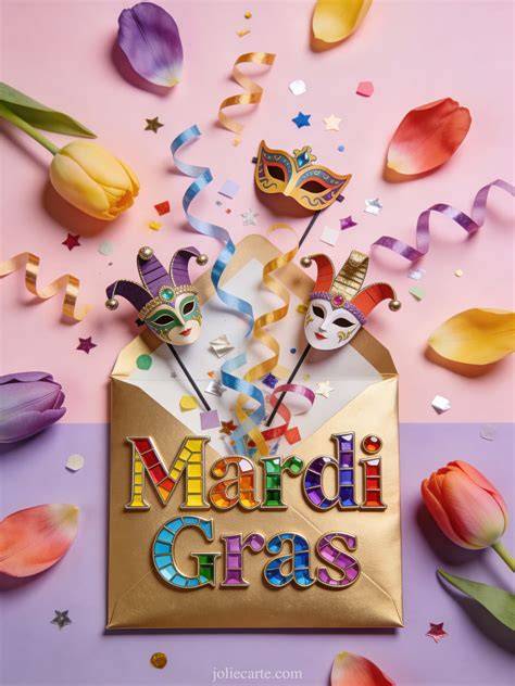 Carte kirigami Mardi Gras pop-up