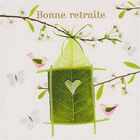 carte élégante bonne retraite fleurs