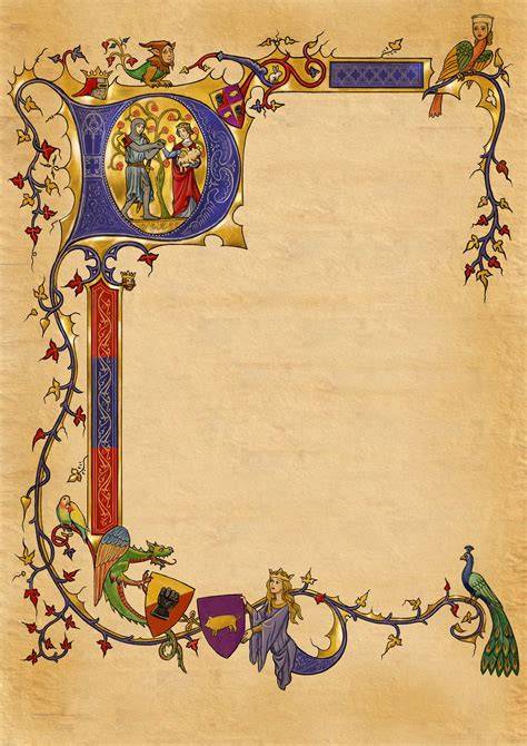 Parchemin et enluminures pour faire-part