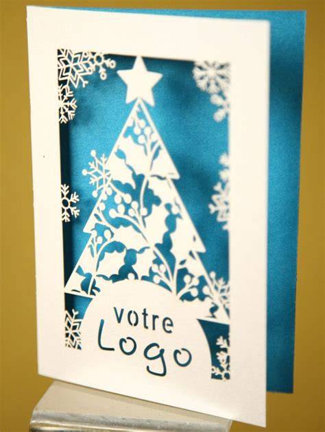 Carte de vœux sapin découpée au laser