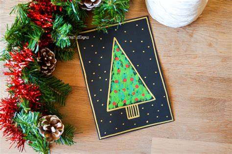 Carte sapin peinte à l’éponge