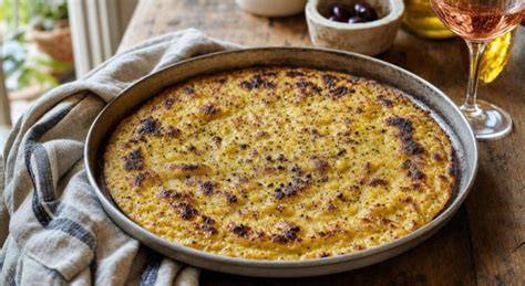 Socca niçoise cuite au feu de bois