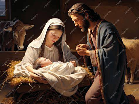 Petit Jésus dans une crèche de Noël