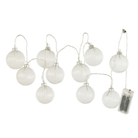 boules en verre transparent avec guirlande LED
