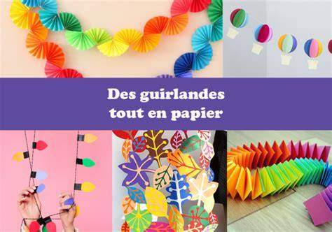 Guirlande papier bicolore en classe