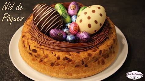 Gâteau de Pâques chocolat nid fraises