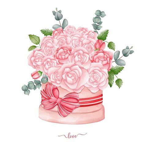 illustration bouquet Saint-Valentin atmosphère romantique