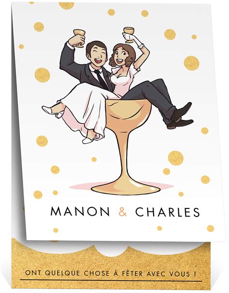 illustration faire-part mariage humoristique route