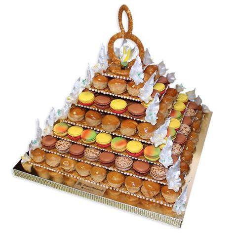 montage pyramide choux caramel colorés