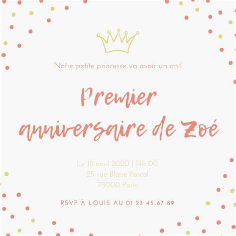 Invitation anniversaire bébé DIY colorée