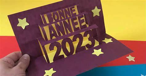 Carte pop-up bonne année en papier