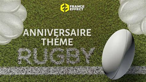 Table anniversaire rugby marque-place