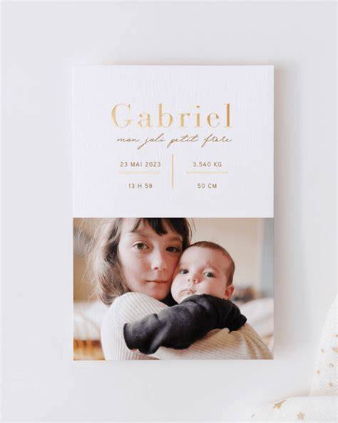 Faire-part de naissance brodé avec prénom