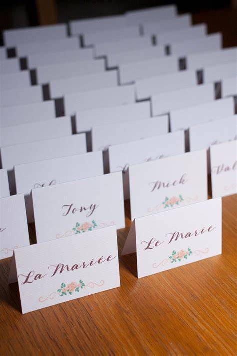 Marque-place chevalet imprimé mariage