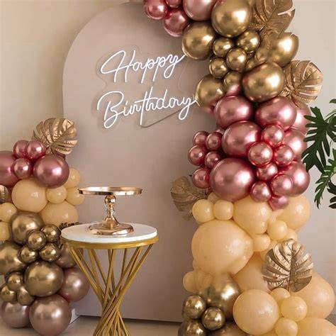 Arche de ballons rose gold anniversaire