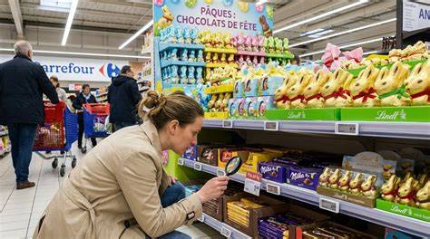 Rayon chocolats de Pâques en supermarché