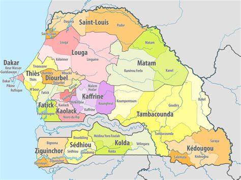 carte régions mariage Sénégal