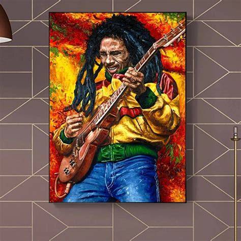Bob Marley portrait avec guitare