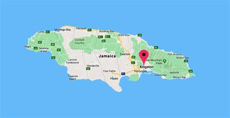 Carte Jamaïque Nine Mile Kingston