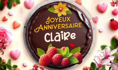 Carte anniversaire lumineuse pour Claire
