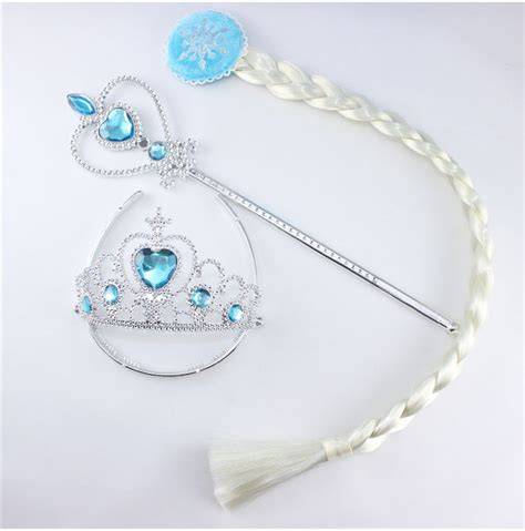 accessoires cosplay Elsa perruque diadème sceptre