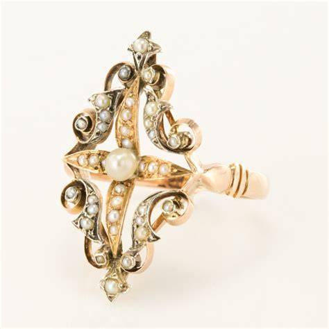bague ancienne communion or argent