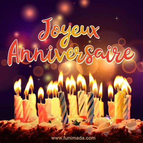 GIF gâteau anniversaire Rania bougies