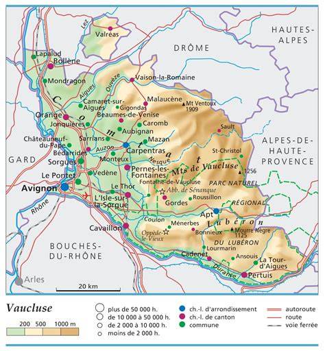 Carte de la Vaucluse et ses routes secondaires