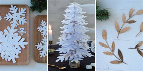 sapin papier décoration table Noël