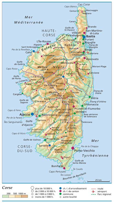 carte de la Corse et localisation des attaques