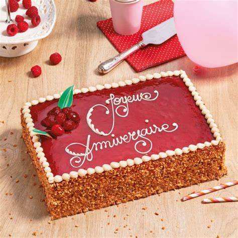 Gâteau anniversaire photo inscription