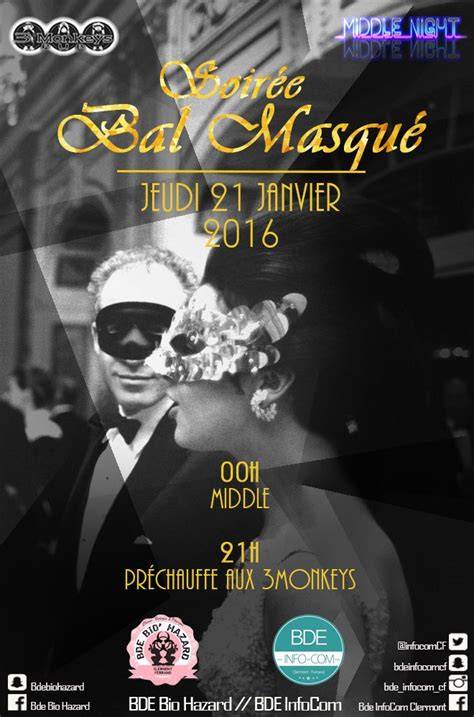 affiche bal masqué et Sortons masqués