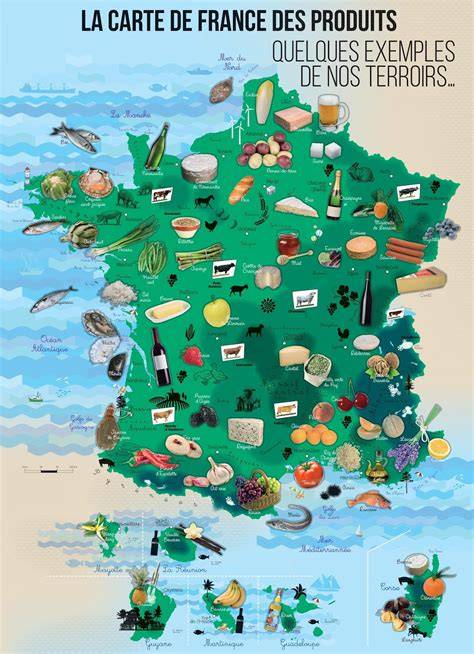carte des terroirs gastronomiques français