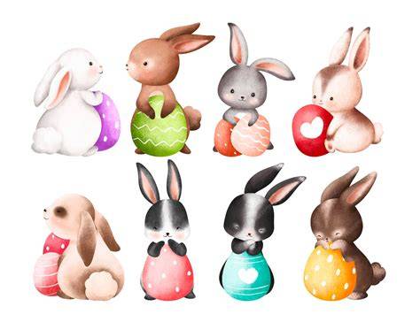 illustrations oeufs decorés lapin Pâques nature
