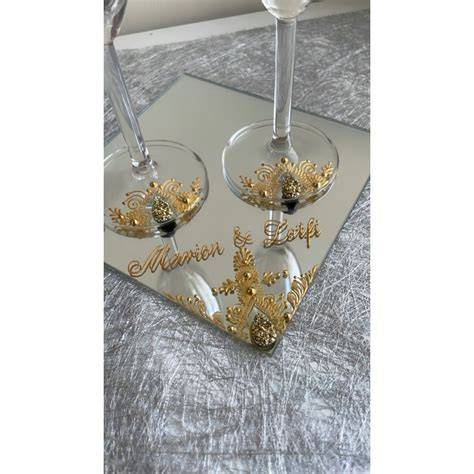 Carte mariage artisanale avec strass