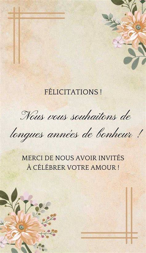Message manuscrit carte mariage strass