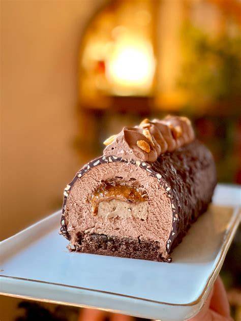 bûche chocolat praliné noisette diagramme couches