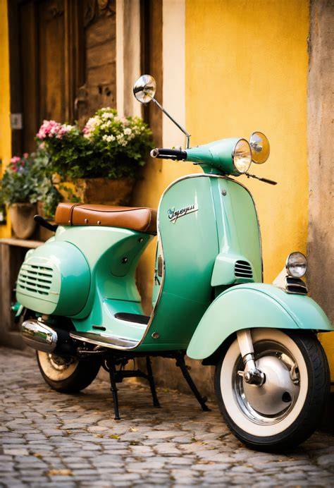 image de vespa ancienne dans un décor bohème chic