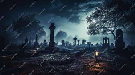cimetière hanté décor Halloween